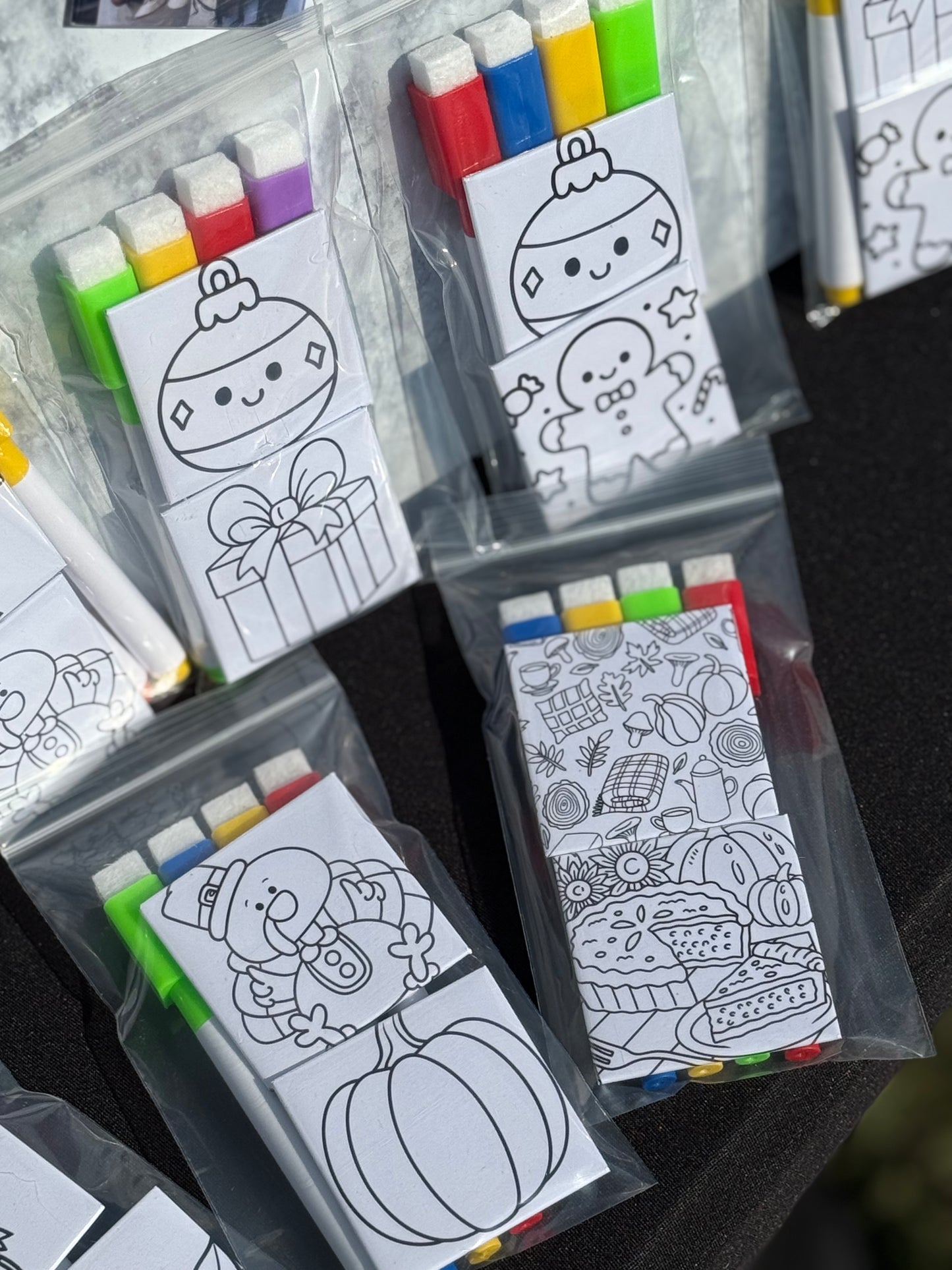 Reusable Coloring Magnets (Christmas Themed)